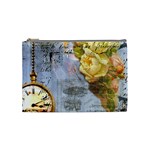 Steampunk Yellow Roses Lge Fini Square For Pillow Cosmetic Bag (Medium)