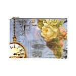 Steampunk Yellow Roses Lge Fini Square For Pillow Cosmetic Bag (Large)