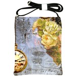 Steampunk Yellow Roses Lge Fini Square For Pillow Shoulder Sling Bag