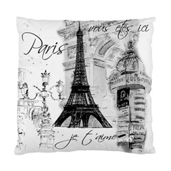 La Tour Eiffel Paris Collage Cushion Case (Two Sides) from ArtsNow.com Front