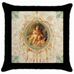 angel cupids with golden frame for pillow copy Throw Pillow Case (Black)