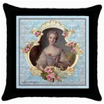 Young Marie Antoinette Throw Pillow Case (Black)