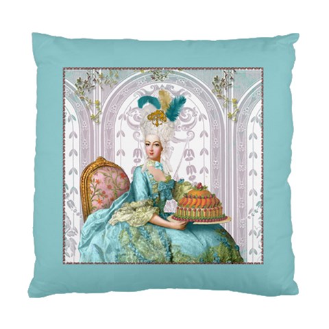 Marie W Pink Panel Pillow Aqua Copy Cushion Case (Two Sides) from ArtsNow.com Front