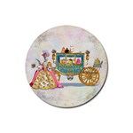 Marie And Carriage W Cakes  Squared Copy Rubber Round Coaster (4 pack)