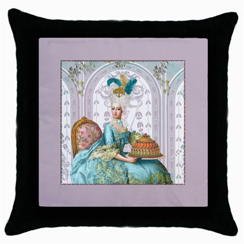 marie panel w mauve background Throw Pillow Case (Black) from ArtsNow.com Front