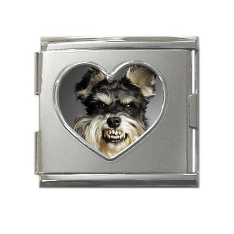 Animals Dogs Funny Dog 013643  Mega Link Heart Italian Charm (18mm) from ArtsNow.com Front