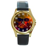 Scary Skull  Round Gold Metal Watch