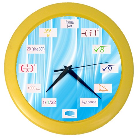 Math Symbols Color Wall Clock from ArtsNow.com Front