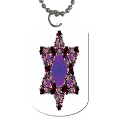 Jewish Star (flower) Dog Tag (Two Sides) from ArtsNow.com Front