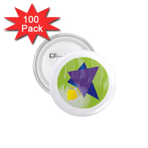 Jewish Star Menora 1.75  Button (100 pack)  from ArtsNow.com Front