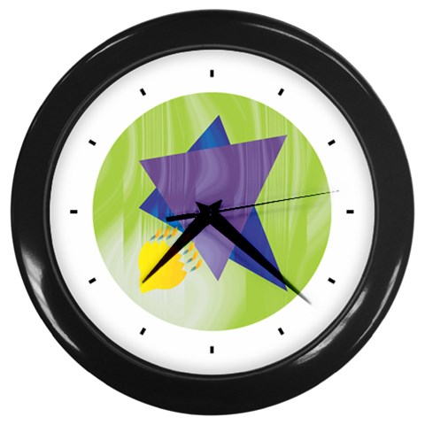 Jewish Star Menora Wall Clock (Black) from ArtsNow.com Front
