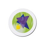 Jewish Star Menora Rubber Coaster (Round)