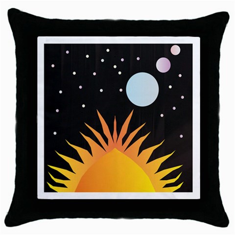Cosmos Throw Pillow Case (Black) from ArtsNow.com Front