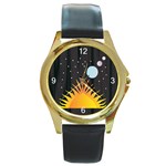Cosmos Round Gold Metal Watch