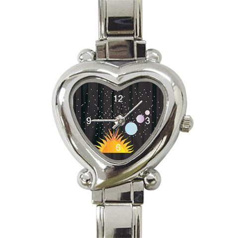 Cosmos Heart Italian Charm Watch from ArtsNow.com Front