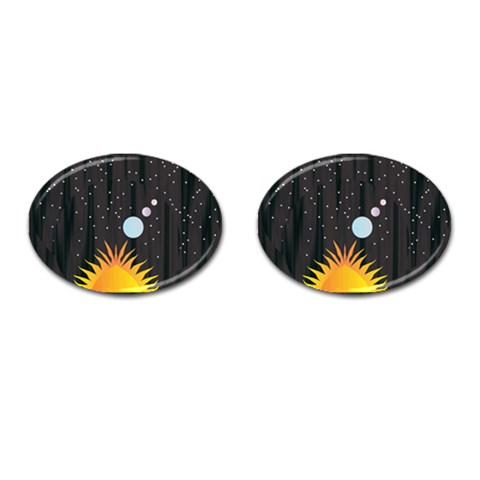 Cosmos Cufflinks (Oval) from ArtsNow.com Front(Pair)