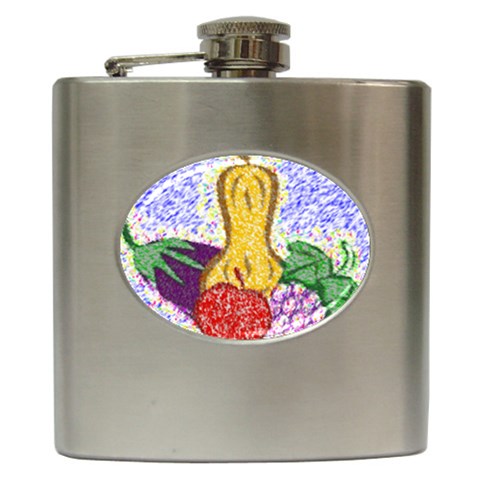 Fruit and Veggies Hip Flask (6 oz) from ArtsNow.com Front