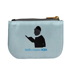 World s Best Father (Hebrew) Mini Coin Purse from ArtsNow.com Back