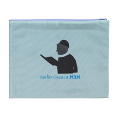 World s Best Father (Hebrew) Cosmetic Bag (XL) from ArtsNow.com Back