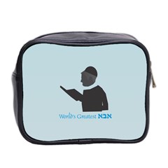 World s Best Father (Hebrew) Mini Toiletries Bag (Two Sides) from ArtsNow.com Back