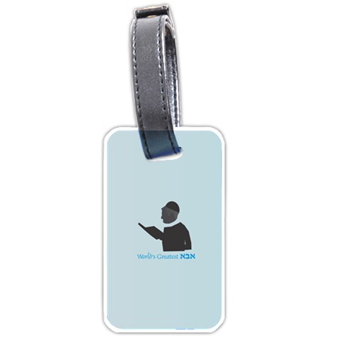 World s Best Father (Hebrew) Luggage Tag (one side) from ArtsNow.com Front