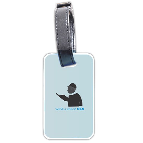 World s Best Father (Hebrew) Luggage Tag (two sides) from ArtsNow.com Back