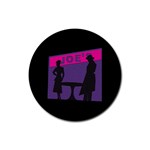 Film Noir Scene Rubber Round Coaster (4 pack)