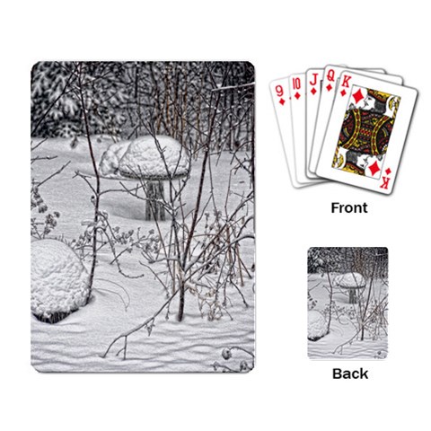Snow Birdbath Playing Cards Single Design from ArtsNow.com Back