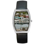 Boats in Peggy s Cove Barrel Style Metal Watch