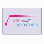 Square Root of all Evil Postcard 4 x 6  (Pkg of 10)