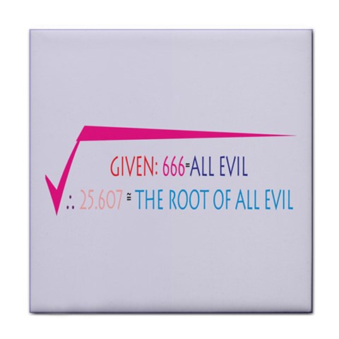 Square Root of all Evil Face Towel from ArtsNow.com Front