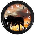 Tropical Vacation Wall Clock (Black)