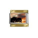 Tropical Vacation Gold Trim Italian Charm (9mm)