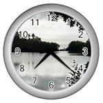 Day At The Beach Wall Clock (Silver)