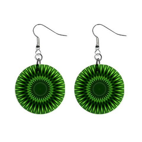 Green Lagoon 1  Button Earrings from ArtsNow.com Front