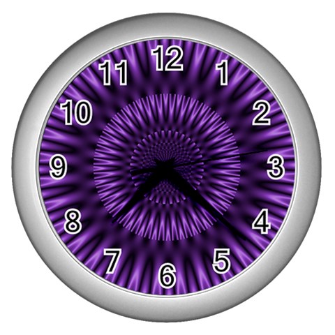 Lilac Lagoon Wall Clock (Silver) from ArtsNow.com Front