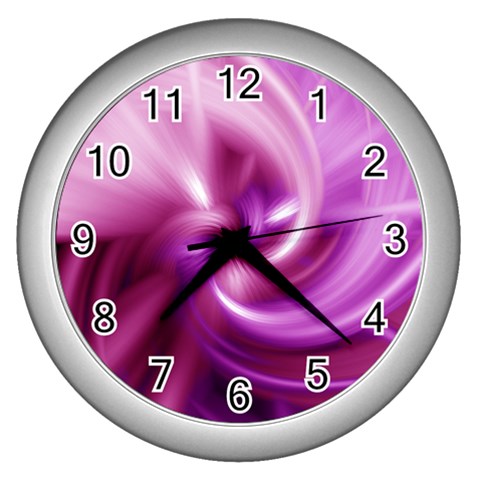 Pink Twist Wall Clock (Silver) from ArtsNow.com Front