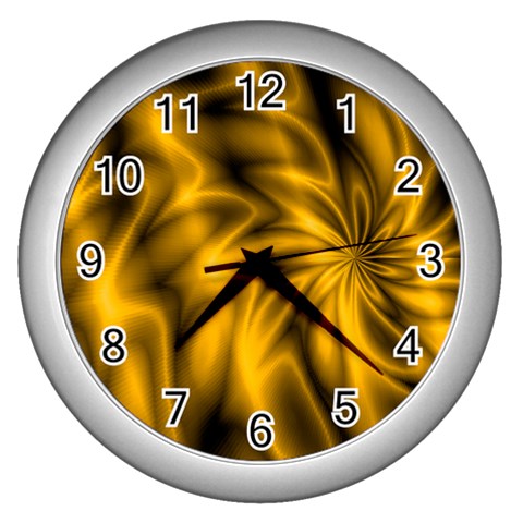 Golden Swirl Wall Clock (Silver) from ArtsNow.com Front
