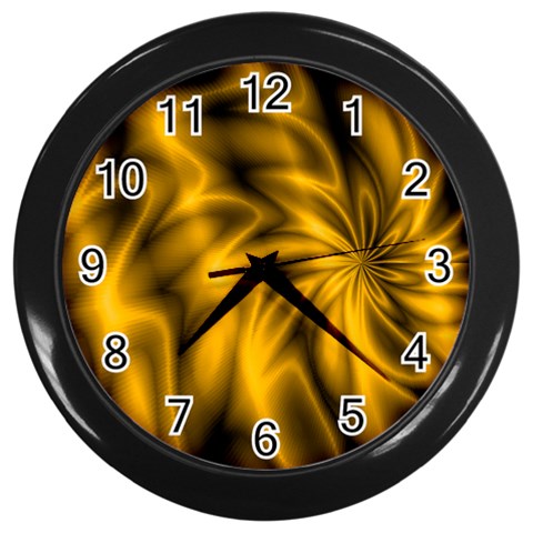 Golden Swirl Wall Clock (Black) from ArtsNow.com Front