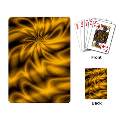 Golden Swirl Playing Cards Single Design from ArtsNow.com Back