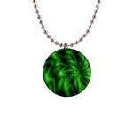 Green Swirl 1  Button Necklace
