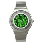 Green Swirl Stainless Steel Watch