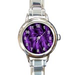 Lilac Swirl Round Italian Charm Watch