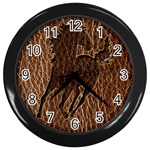 Leather-Look Horse Wall Clock (Black)