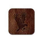 Leather-Look Eagle Rubber Square Coaster (4 pack)