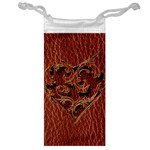 Leather-Look Heart Red Jewelry Bag