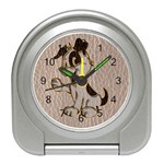 Leather-Look Dog Travel Alarm Clock