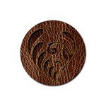 Leather-Look Flower Rubber Round Coaster (4 pack)