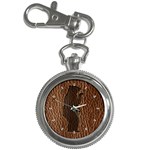 Leather-Look Black Bear Key Chain Watch