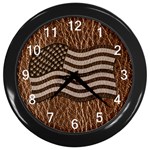 Leather-Look USA Wall Clock (Black)